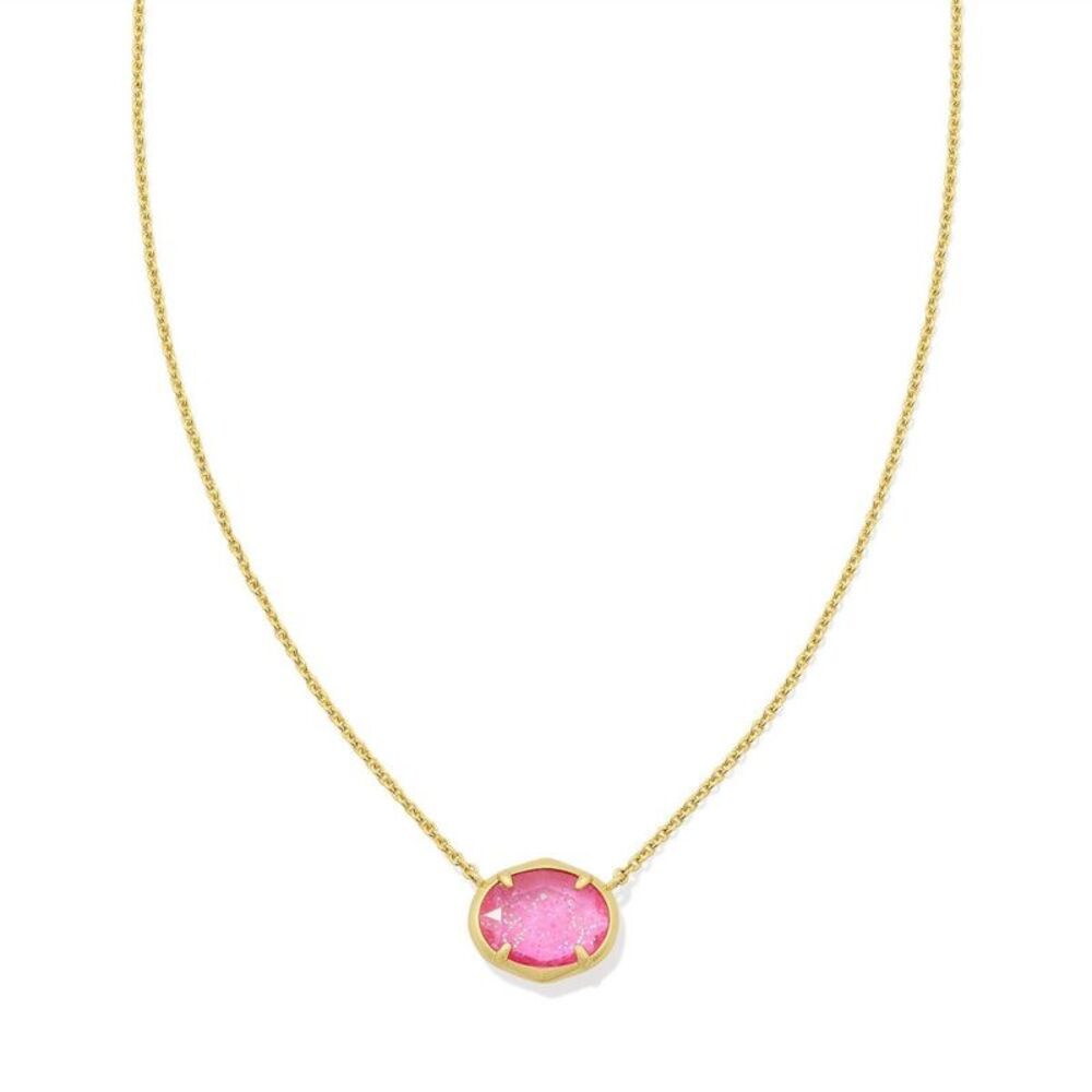 Kendra Scott -  Henley Pendant In - Gold/Hot Pink Glitter One Size - Picture 2 of 3